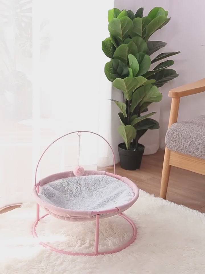 Elevated Plush Pet Hammock & Lounge Chair